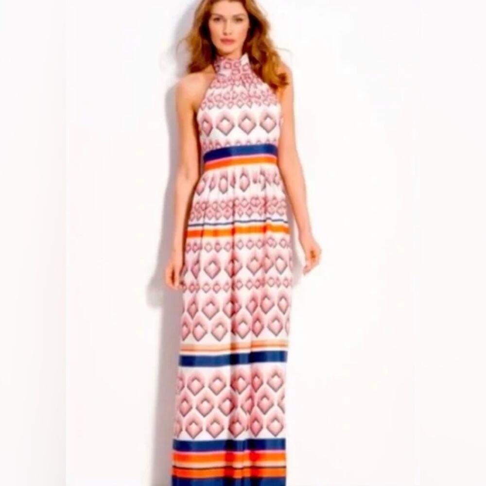 Eliza J Dresses | Eliza J Geometric Halter Scarf Long Maxi Boho Dress size 14